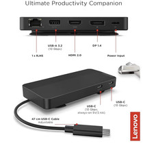 Lenovo USB-C Dual Display Travel Dock w/ 100W Power Adapter - 7 Ports picture