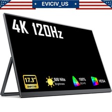 2025 17.3'' 4K Portable Monitor 120Hz UHD Dual USB C HDMI Screen Speakers Game B picture