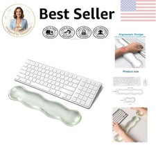 Stylish Transparent Green Gel Wrist Rest - Ergonomic Support for Laptops & PCs picture