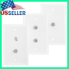 RJ11 + F-Type Wall Plate Modular Phone Wallplate Satellite Coaxial Faceplate picture