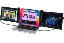NEW 11.6 Inch Portable Tri-Screen Laptop Dual Monitor PC MAC Chrome picture