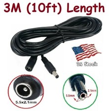 3m / 10ft DC Power Extension Cable Cord with 5.5x2.1mm Connectors picture