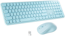 X UBOTIE Wireless Keyboard and Mouse Combo with 110 round Keycaps, Power Switch, picture