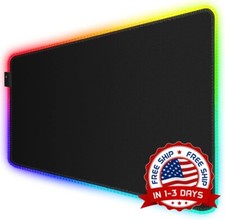 Alfombrilla De Ratón RGB Para Juegos, Alfombrilla De Ratón Grande Con Luz LED US picture