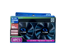 Quantity 4 Cooling Fans DC 12V 80mm 80x80x25mm Gaming PC Tower Case Fan picture