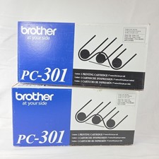 GENUINE BROTHER PC-301, 2-PACK FAX CARTRIDGES - BRAND NEW IN BOX picture
