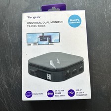 Targus Universal Dual HD Docking Station USB-C 80W PD PassThru Black DSU150US picture