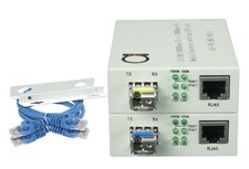 Single Mode LC WDM Single Fiber Bi-Di Gigabit Media Converter - 1 Pair - ADNet picture
