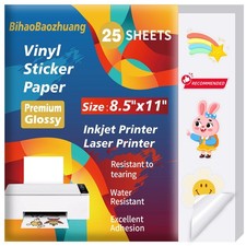 -Printing papers-25 Sheets Premium Glossy Printable Vinyl Sticker Paper for I... picture