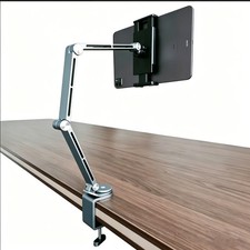 ARTPOWERS Adjustable Aluminum Tablet Stand 360° Clamp Mount 4.7-12.9in picture