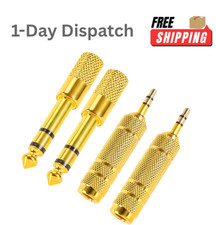 QAJOPFN 4 Pack 3.5mm to 6.35mm Audio Adapter Set Gold picture