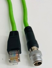 M12 X Code - Rj45  Cat6A cable 10 meters 33 feet  Industrial Ethernet Lime Green picture