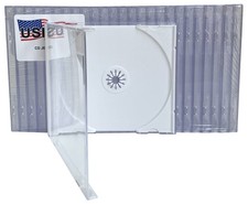 USDISC CD Jewel Cases Standard 10.4mm, Single 1 Disc (White) Lot picture