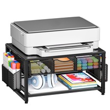 Marbrasse Metal Printer Stand for Desk with Storage Drawer and 2 Pen Holders, 2- picture