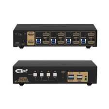 CKL 4 Port USB 3.0 KVM Switch Dual Monitor HDMI 4K 60Hz, Keyboard Video Mouse... picture