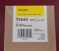 06-2020 New In Box Epson Genuine T5444 Yellow 220ml Ink Stylus 4000/4400/9600 picture