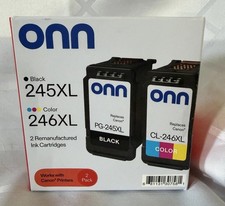 Onn Cannon 245XL Black and 246XL Color Ink Cartridges Open Box picture