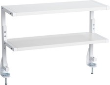 White Clamp-on 24 inch 2-Tier Desk Shelf STAND-SHELF24C-W Above/Below Desk picture