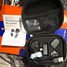 RIBIU WM01 Wireless Clip-On Lavalier Microphone Kit, Black, Lightning/USB picture