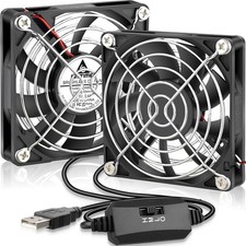 GDSTIME Dual 80mm USB Fan with L/M/H 3 Speed Control, DC 5V Powered picture