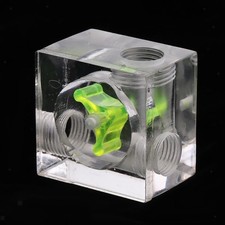 Water Cooling Flow Meter Acrylic G1/4 Threaded Flow Indicator 3Ways Green picture