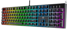 RisoPhy Mechanical Gaming Wired USB Keyboard RGB 104 Keys Ultra-Slim LED Backlit picture
