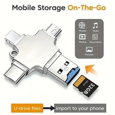 4-in-1 Card Reader Lightning USB-C SD TF Memory Card Adapter for iPhone iPad picture