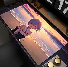 Re:Zero Rem Beach Sunset Mouse Pad Large Extended Desk Mat Non-Slip 600x300x2mm picture