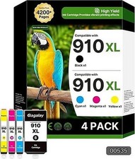 910XL Ink Cartridges 4-Pack for HP Black Color Combo #R050 picture