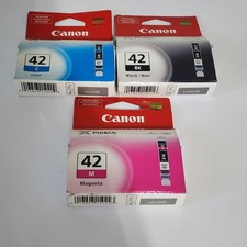 Canon CLI-42 Black Cyan Magenta Ink Cartridge Lot Of 3 Genuine New Sealed box picture