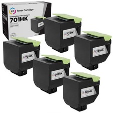 LD Reman Lexmark 701HK / 70C1HK0 5PK HY Black Laser Toner Cartridges picture