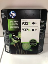 Genuine Twin Pack HP 932XL Black Ink Cartridges Factory Sealed Inkjet Expired 16 picture