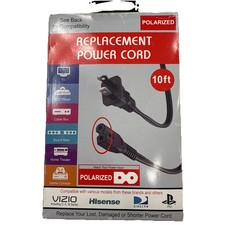 Xtreme Cables 10 Foot Polarized Replacement Power Cord Vizio Hisense PS1 Comcast picture