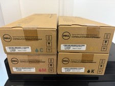 Dell C3760n C3760dn C3765dnf Genuine Toner Set CMYK Black, Cyan, Magenta, Yellow picture