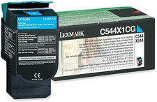 New Genuine Lexmark C544X1CG One CYAN Toner Cartridge Extra High Yield picture