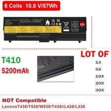 ❤️LOT 30Pc 55+ Battery For Lenovo ThinkPad T410 T420 T510 T520 W510 W520 5200mAh picture