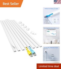 113in White Cable Management Kit - Indoor & Outdoor Cord Hiders for Tidy Spaces picture