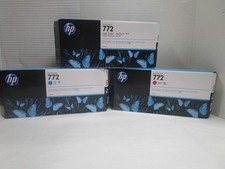 HP 772 Printer Ink Cartridge CN633A CN636A CN629A LOT SET OF 3 NEW DATED 2021 picture