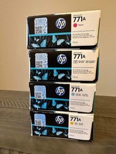 Lot of 4 HP 771A Ink Cartridge 775-ml Magenta, Yellow, L ight Cyan, Photo black picture