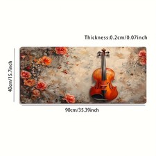 A Large Gaming Mouse Pad Featuring a Vintage Oil Painting Design of Violin Flo picture