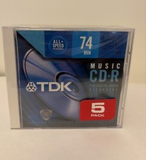 TDK CD-R 650 MB 74 Min Blank CD Lot of 5 Factory Sealed picture
