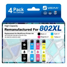 4PK 802XL Ink Cartridges For Epson WorkForce Pro WF-4720 WF-4730 WF-4734 WF-4740 picture