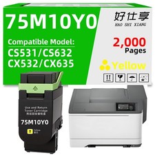 Yellow Toner Cartridge Replacement CS531 CX532 CS632 CX635 75M10K0 75M10C0 picture