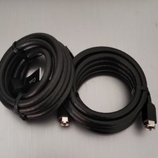 2 Coox Coaxial Cable Black F-Type Male to Male 1:1 Connection Set of 2 Network   picture