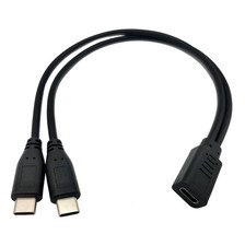 Qaoquda USB C Splitter Charge Cable,1 Feet Type C female to 2*Type C male  picture