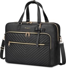 Taygeer 17 Inch Laptop Bag for Women, Large Convertible Quilted Briefcase Backpa picture