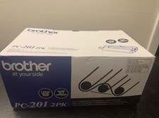 New Genuine Brother PC-201 PC201 1PK Black Fax Cartridges 1 Pack 012502534358 picture