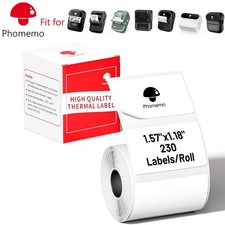 Phomemo Labels for M110, 1-1/2'' x 1-1/8''(40 x 30mm) Square White Thermal Paper picture