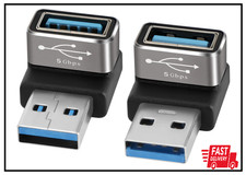 90 Degree USB 3.0 Adapter 2 Pack, Up and Down Right Angle USB A Male to Female picture