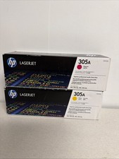 GENUINE Lot of 2 HP 305A Toner x2 magenta CE413A yellow CE412A picture
